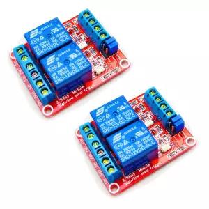 DC 12V에 의해 트리거된 고립된 옵토커플러 하이 레벨 및 로우 H/L 모듈이 있는 HiLetgo 2pcs 12V 2채널