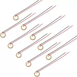 와이어가 있는 버저 스피커 센서용 10Pcs 압전 피에조 세라믹 웨이퍼 플레이트 다이아 15mm