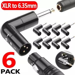 호환  XLR to TS 6.35mm 직각 커넥터 남성여성 조절 3핀 XL-R to 14인치 TS 마이크 어댑터 앰프 믹서용