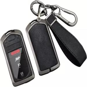 쿠니오 가죽 자동차 키포브 커버 케이스 장착 아큐라 MDX 204 TL 202 RDX ILX 203 ZDX TLX TSX 체인 3/4