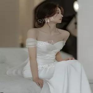 셀프웨딩드레스 약혼식원피스 2부 피로연 스몰 연주복 파티룩 머메이드 프렌치
