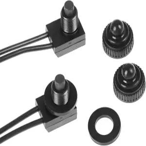 MUQIDA 2 PCS 방수 푸시 버튼 스위치 4.5 인치 라인이 있는 KP-107 12V 온/오프 SPST 자동차 트럭 오토바이