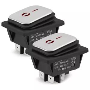 2pcs 30A 파워 스위치 125V/250V AC 보트 로커 - 방수 설계가 적용된 2단 기어 4핀 토글 모든 기계 크기에