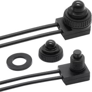 Sun Walker 2 PCS KP-107 방수 푸시 버튼 스위치 4.5인치 라인의 12V 온/오프 SPST RV 라이트 자동차