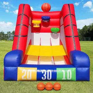 GR8FUN 2피트 풍선 농구 챌린지 게임 3볼 에어 블로워가 된 상업용 등급 PVC 야외 놀이를 위한 멀티