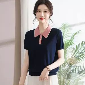 피로달 여성용 자수 베스트 혼방 나시 브이넥 스트링 린넨 펀칭 HO1