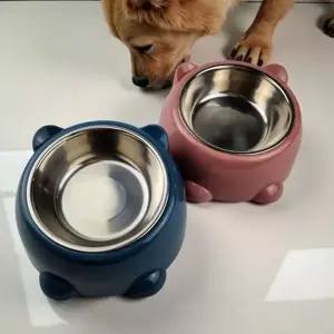 목보호 강아지 밥그릇 스텐 고양이 밥그릇 반려동물 기울어진