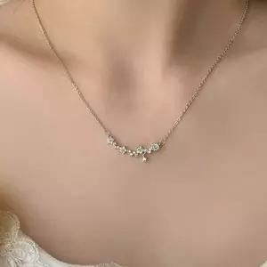 데일리 여성 목걸이 레이어드 별 펜던트 목걸이 심플 큐빅