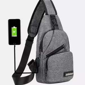 데일리 남성 크로스 백 캐주얼 usb 충전 슬링백 여행 패션
