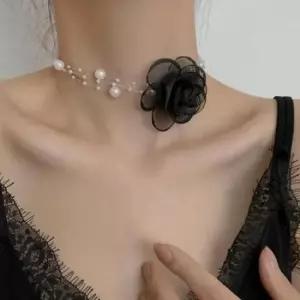 끈목걸이 패션 비즈 목걸이 장미 여성 진주 초커