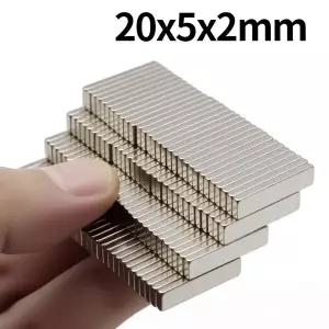 호환  20x5x2mm 초강력 네오디뮴 자석 N35 NdfeB 영구 자석 블록 강력 냉장고