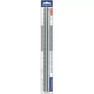 STAEDTler 엔지니어 알루미늄 삼각형 눈금 색상 코드 홈이 있는 12인치 금속 자 내후성 6개 10-60개 부품