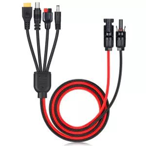 호환 4-in-1 솔라 전지 패널 커넥터 연장선 XT60 암 Conn-DC5521 7909 케이블 전선가리개 분배기 커넥터 DC