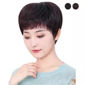 가발 키밍 인모 엄마가발 숏컷 통가발 전체가발 여성 2컬러