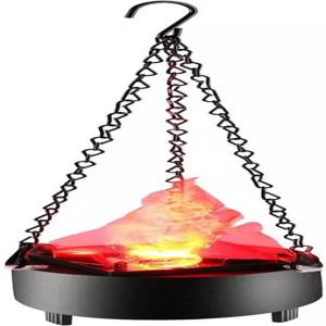 할로윈 크리스마스 파티 나이트 클럽 홈 데코를 위한 비콘 펫 3D 가짜 불 인공 LED 실크 불꽃 스테이지