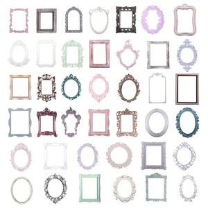 오루올라 40pcs 정크 저널 스티커, 스크랩북 액자, 장식, 빈티지 창틀 컷아웃, DIY 스크랩북용 사진 장식 용지 공예 앨범