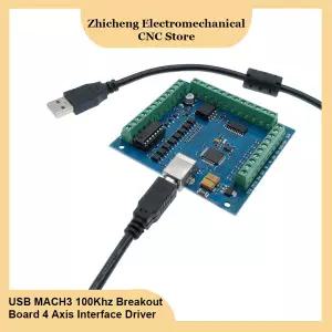 CNC 브레이크 아웃 보드 USB MACH쓰리피스 세트 기계 4 축 100KHz 스테퍼 모션 컨트롤러 카드 드라이버 보