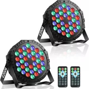 LED 무대 조명 2팩 - Czgor 36W RGB DJ 파 사운드 활성화 자동 재생 기능 포함 이벤트 웨딩 파티 클럽