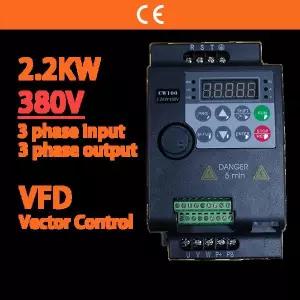 호환   팬 속도 제어 인버터용 2.2KW 380V 3상 입력 및 출력 3HP VFD 가변 주파수 드라이브 변환기 컨트롤