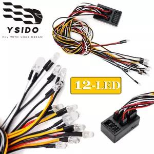 호환  YSIDO RC 자동차 시뮬레이션 12-LED 플래시 라이트 연결 라이트 세트 110 RC 크롤러 D90 D110 D130
