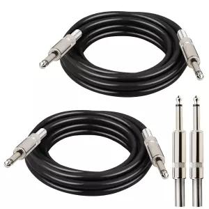 무커프 1/4인치 스피커 케이블 - 2PCS 3피트 TS 남성 DJ/PA 악기 기타 오디오 앰프 3FT 와이어 코드 2팩