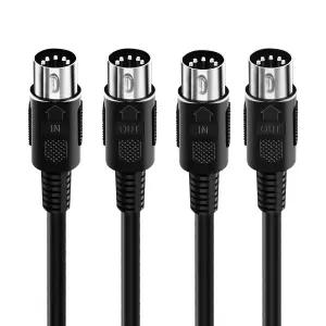 BXIZXD 2팩 1.6피트 MIDI 케이블 키보드 전자 피아노 드럼용 남성 대 5핀