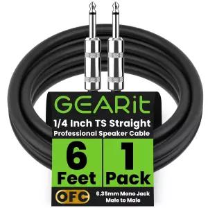 증폭기 스피커 캐비닛 PA 및 DJ 오디오를 위한 GERIT 프로페셔널 케이블 6피트 12AWG 퓨어 구리 1/4인치 TS