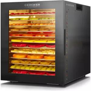 체르커 탈수기 기계 12 스테인리스 스틸 트레이 육포 가정용 1000W 육류 10.9피트2 대용량 건조기 및 허브
