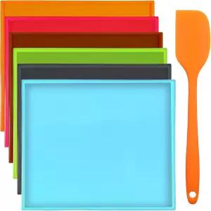 6 PCS 실리콘 탈수기 트레이 가죽 12 x 10 인치 논스틱 매트와 채소 고기 페이스트리 등을 위한 스크래퍼