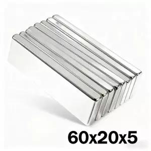 호환  60x20x5mm 초강력 자석 N35 블록 자석 NdFeB 네오디뮴 강력한 디스크 냉장고