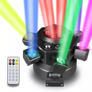 밍지 6암 무빙 헤드 DJ 조명 스트로브 비 효과가 있는 150W RGBW LED 무대 레드/그린 스타리 DMX512 리모컨