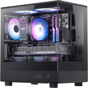 다크플래시 마이크로-ATX PC 케이스 3PWM 팬 컴퓨터 사전 설치 풀뷰 듀얼 강화 유리 MATX 게이밍 타입 C