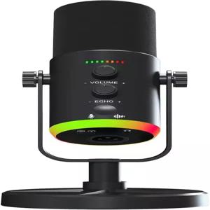 OMISTAR XLR/USB 다이내믹 RGB 마이크 노이즈 감소 기능 볼륨 조절 음소거 메탈 빌드 게임 녹음 스트리밍을