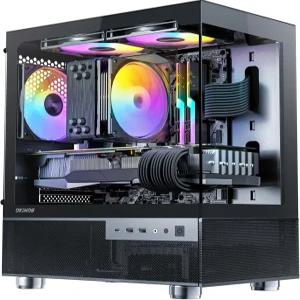 오키노스 아쿠아 3 ATX 케이스 3개의 120mm 3핀 팬이 장착된 MATX PC 뷰 강화 유리 전면 및 측면 패널 타입
