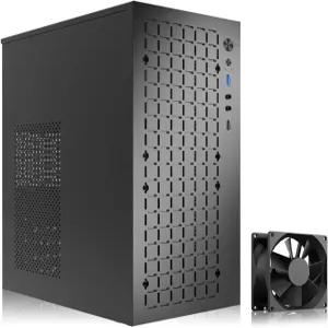 TGDGAMER Matx 케이스 고풍량 ATX 지원 미니 ITX 슬림 USB3.0x1 I/O 포트 포함 블랙 80MM 팬