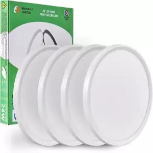 4PK 12인치 LED 플러시 마운트 천장 조명 24W 2500LM 3000K/4000K/6000K CCT 선택 가능 복도 주방 침실