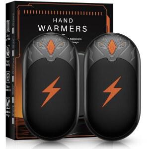 핸드 워머 충전식 2팩, 8000MAH 휴대용 모양 전기 늑대 워머, 마그네틱 재사용