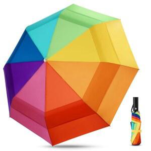 ECOBRELLA 무지개 우산 - 오버사이즈 137.2CM(54인치) 방풍 이중 레이어