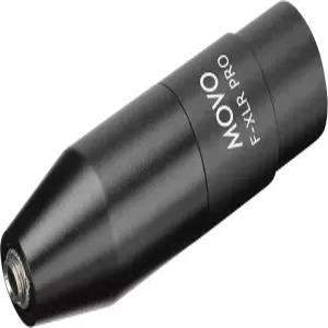 Movo FXLR-PRO 3.5mm (TRS) 미니 잭 여성 마이크 어댑터와 3핀 XLR 남성 커넥터 통합 팬텀 전원 변환기