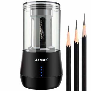 아티스트용 AFMAT 충전식 롱포인트 연필깎이, 3가지 포인트 옵션, 자동 정지, 8-25mm 슈퍼 롱팁, 6-8.5mm 숯 / 드로잉 스케치 컬러 연필용 전기 아티스트 연필깎이