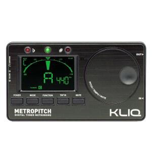 KLIQ 메트로피치 3-in-1 모든 악기용 메트로놈 튜너, 디지털 기타, 바이올린, 우쿨렐레, 베이스 및 크로매틱 톤 발생기, 조그 다이얼, 블랙