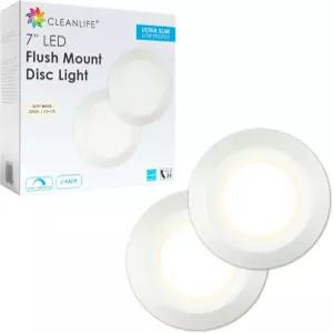 클린라이프 7인치 LED 플러시 마운트 천장 조명 - 에너지 효율적인 퍽 복도용 간편한 설치 가정 및 소매