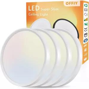 OFIY 4PK 12인치 LED 플러시 마운트 천장 조명 24W 2520LM 3000K/4000K/6000K CCT 선택 가능한 초슬림 복도