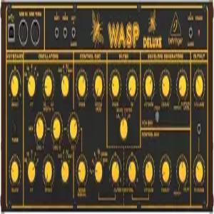 듀얼 OSC 멀티 모드 VCF 16음성 폴리 체인 및 유로락 포맷을 갖춘 베링거 WASP 디럭스 전설 아날로그