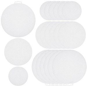 수공예 및 크로스 스티치 프로젝트를 위한 SUEACC 30Pcs 원형 플라스틱 캔버스 시트 다기능 내마모성 메쉬 DIY 공예 용품