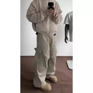 남사친 팬츠 빈티지 배기핏 주름 카고 루즈핏 빅포켓 긴 KS1