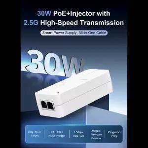 호환  2.5G POE 인젝터 52V 30W 기가비트 이더넷 PoE 어댑터 1010010002500Mbps IP 카메라 전원 공급 충전