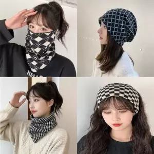 여성 겨울 패턴 방한마스크 멀티 넥워머 일체형 방한마스크 여성반다나 겨울반다나