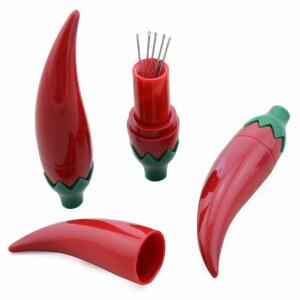 NX 가든 니들 케이스 3PCS 칠리 모양 바늘 보관 용기 홀더 재봉 도구 뜨개질 액세서리 작업 DIY 공예