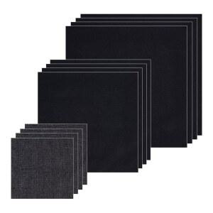 Arricraft 12개 3사이즈 아이다 천 14카운트 크로스 스티치 원단, 블랙 DIY 수제 액세서리 용품용 바늘 포인트 블랭크 자수 (4개입 14카운트)
